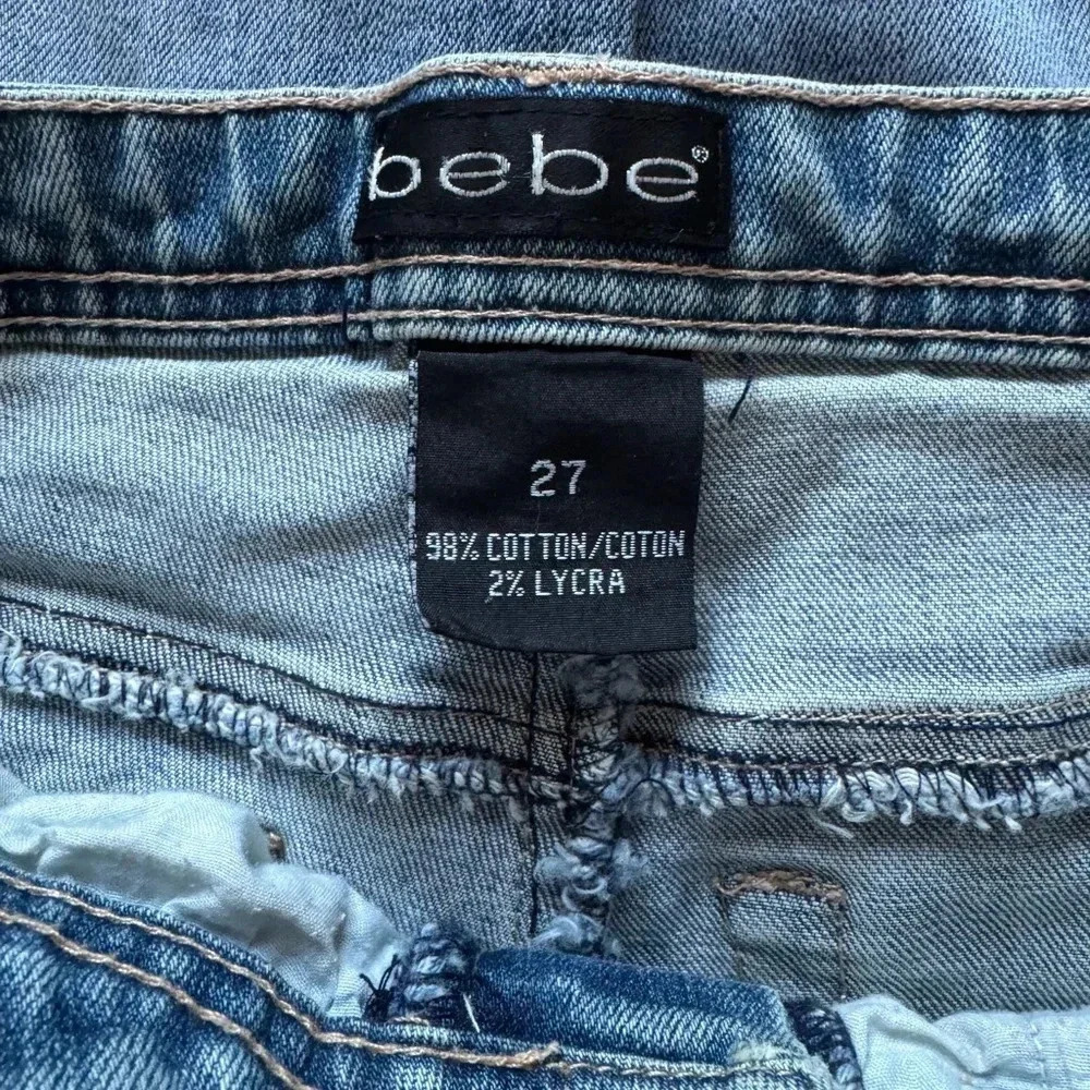 Womens BeBe Classic Blue Jeans Denim Casual Y2K Vintage Size 27 - Picture 5 of 5